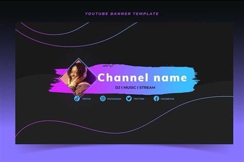 Premium Vector | Gradient media youtube banner