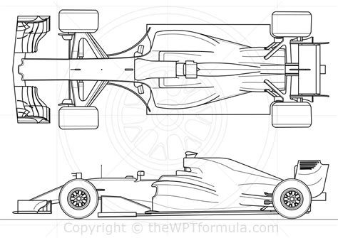 Formula 1 Car Drawing Side View