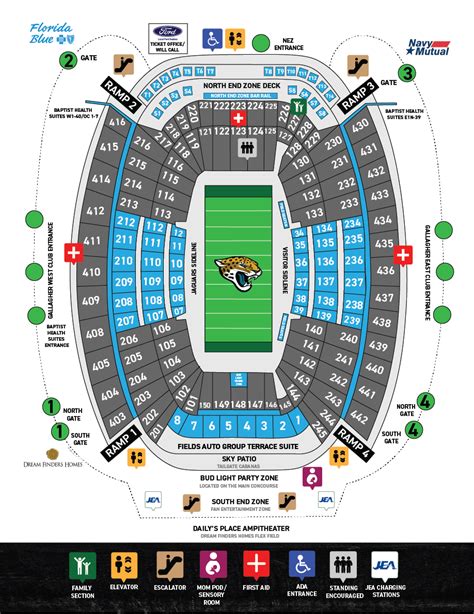 Jacksonville Jaguars Stadium Seating Map | Elcho Table