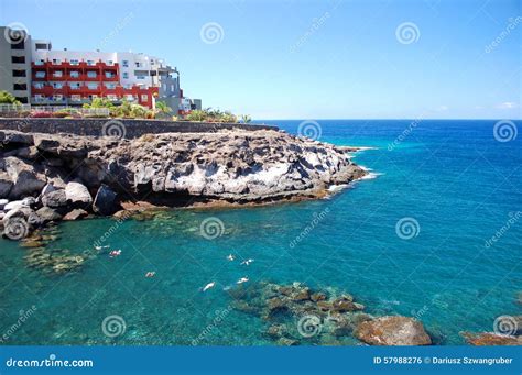 Beautiful Beach in Playa Paraiso N Tenerife Stock Photo - Image of ...