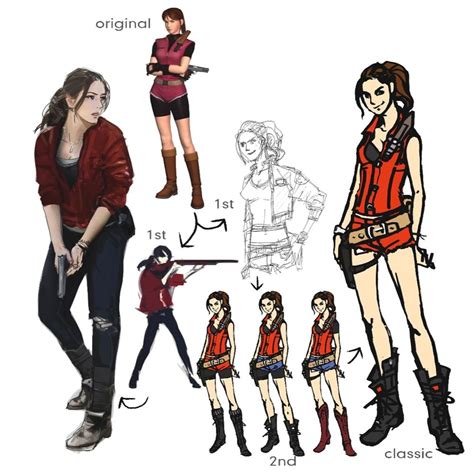 Claire Redfield Concept Artwork from Resident Evil 2 (2019) in 2022 ...