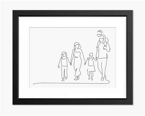 Line Art, Line Drawing Print, Family Portrait, Family Print, Gift for ...