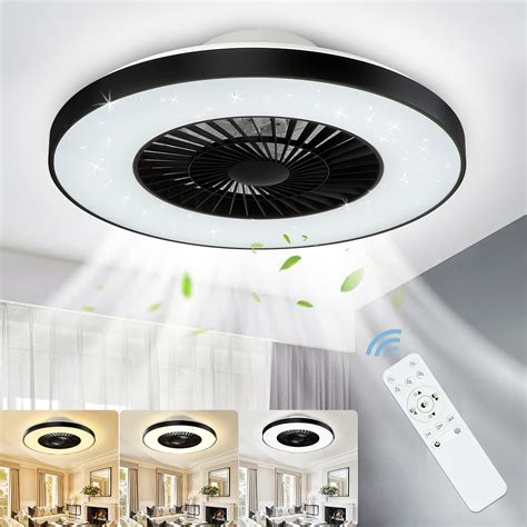 Buy DLLT Modern Ceiling Fans with Lights, 40W LED Dimmable Ceiling Fan ...