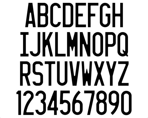 License Plate Font Alphabet Svg Png - Etsy Israel