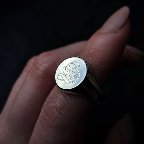 Old English Custom Initial Sterling Silver Signet Ring / House of Need