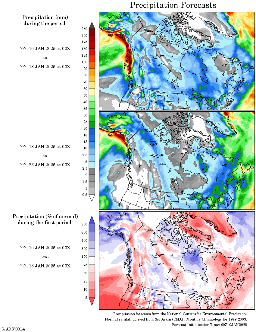 Extended weather forecast for Europe and USA/Canada image.