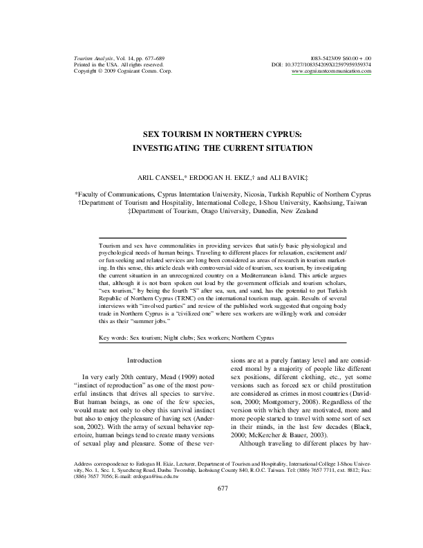 First page of “Sex Tourism in Northern Cyprus: Investigating the Current Situation”