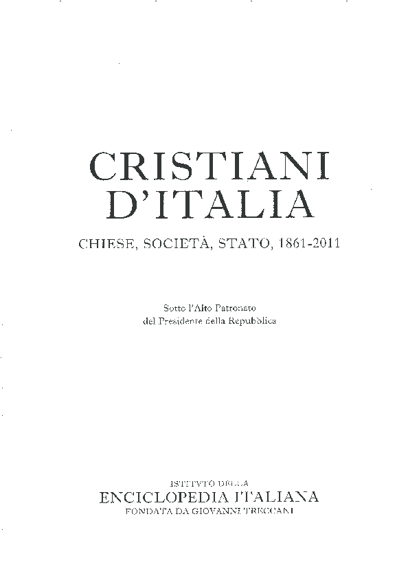 First page of “Il non expedit in "Cristiani d'Italia", Treccani 2011”