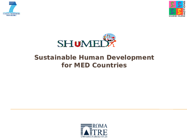 First page of “Shumed - SHUMED Sustainable Human Development for MED Countries -”