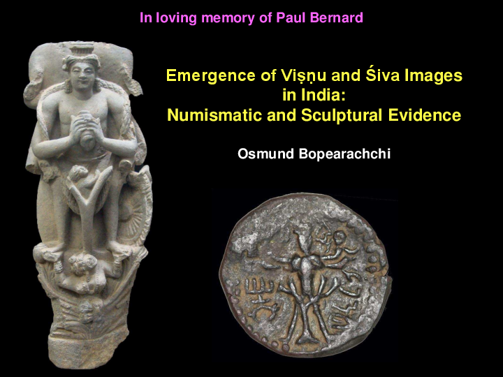 First page of “Emergence of Viṣṇu and Śiva Images in India: Numismatic and Sculptural Evidence”