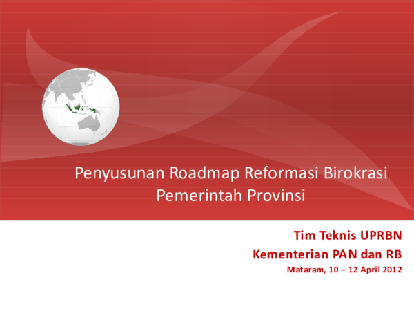 First page of “Penyusunan Roadmap Reformasi Birokrasi Pemerintah Provinsi”