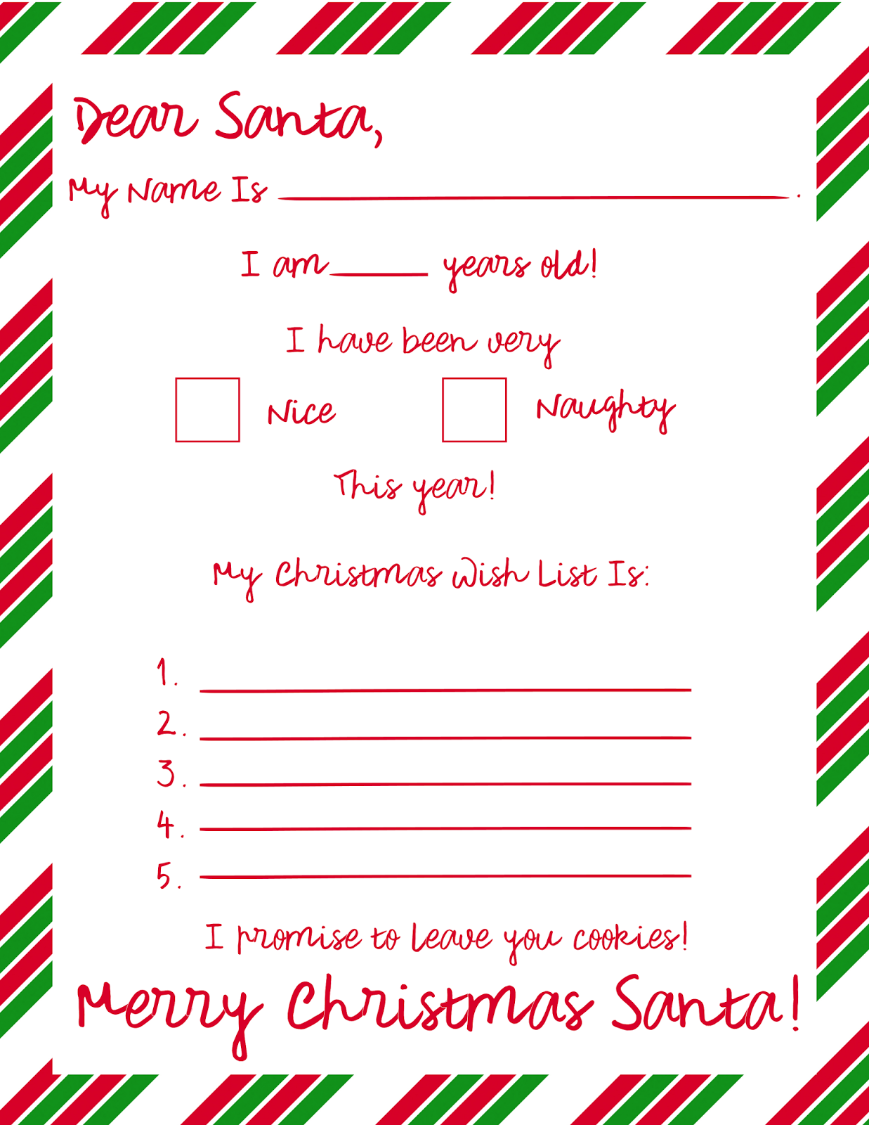 FREE Dear Santa Letter Printables! | The Small Things