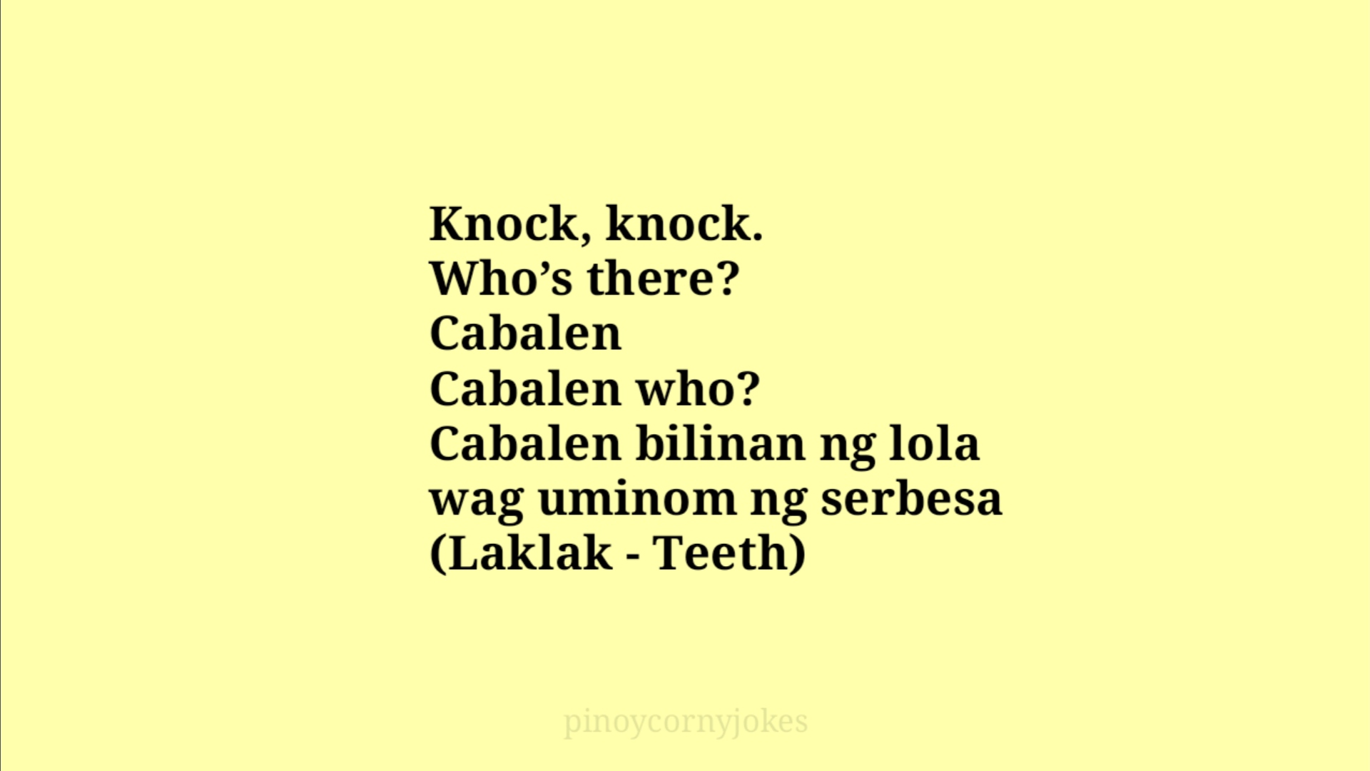 Knock Knock Jokes Tagalog Nakakakilig - BrianChamplin Blog