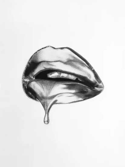 Dripping lip drawing