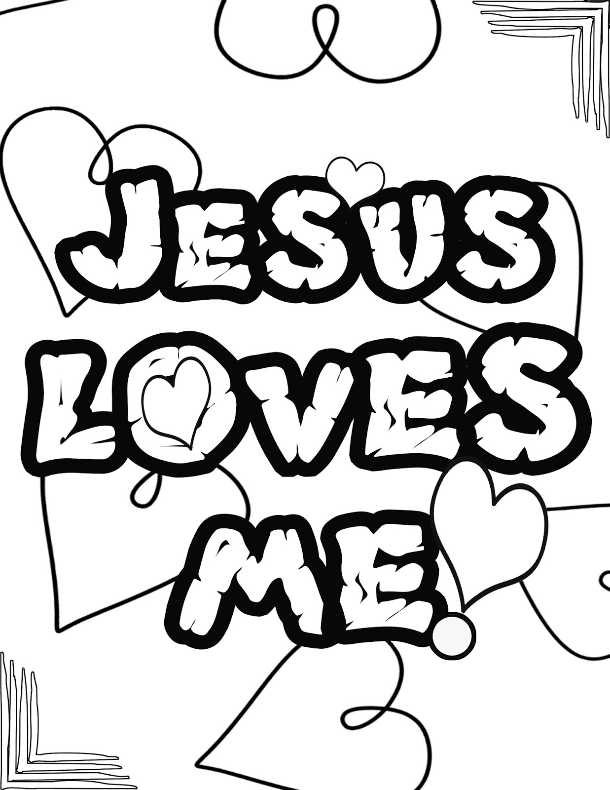 Printable Jesus Loves Me Coloring Page - Printable Templates