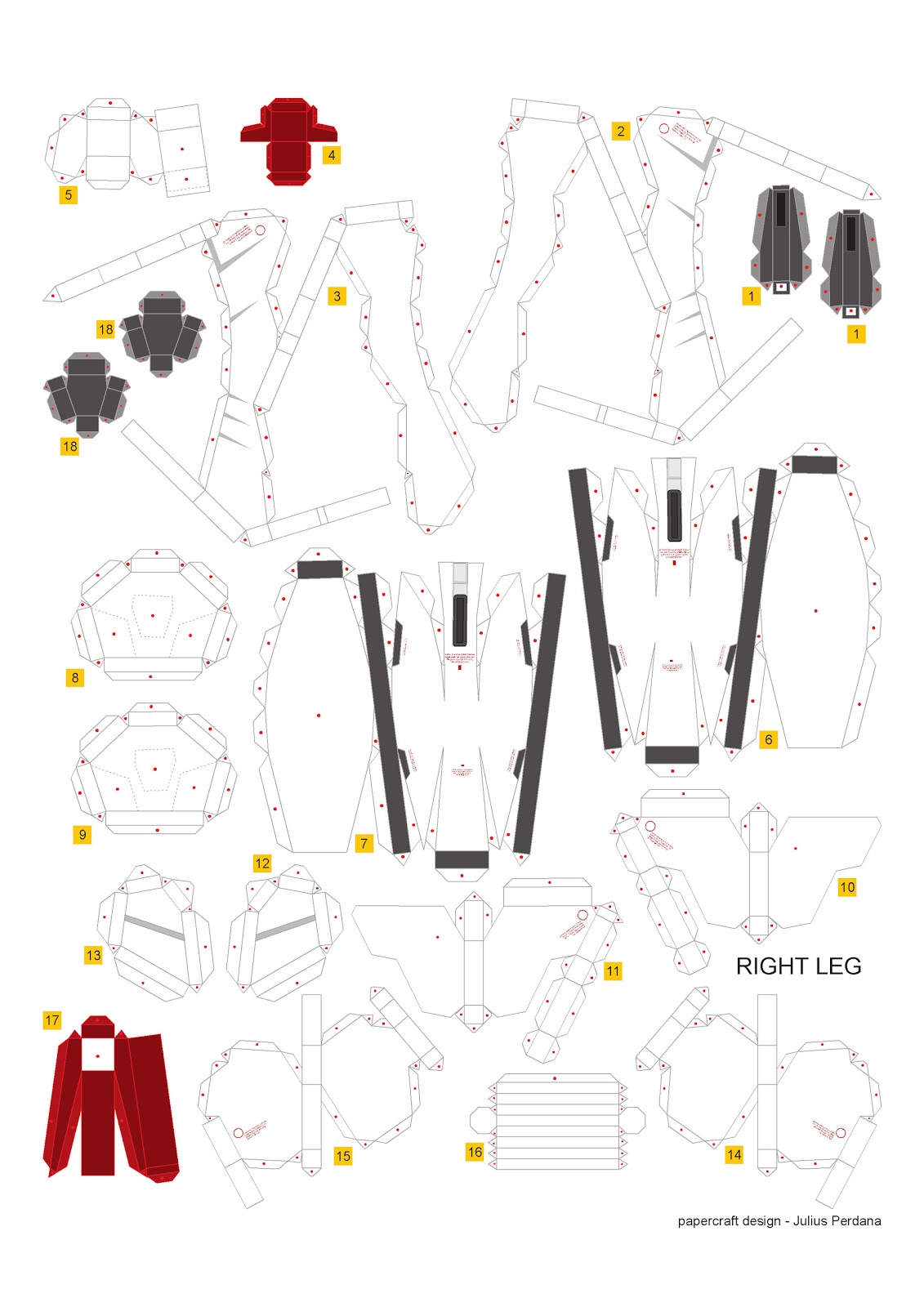 Geek's Republic: Unicorn Gundam by paper-replika [Part 4 Leg]