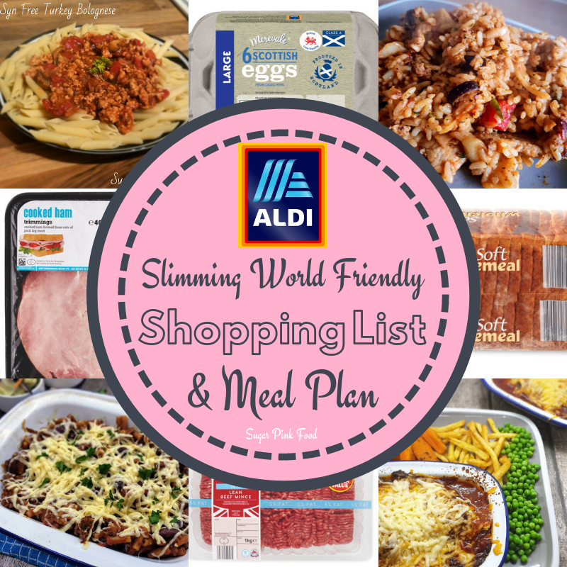 Aldi Slimming Friendly Meal Plan & Shopping List