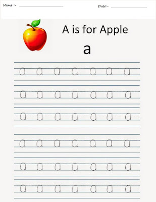 Kindergarten Worksheets: Alphabet Tracing Worksheets - a