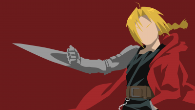 Fullmetal Alchemist: Brotherhood, Edward Elric, Red background, Minimalist, Faceless