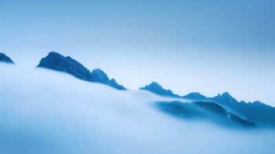 Above clouds, Mountains, Mist, Fog, HONOR Magic Vs, Stock