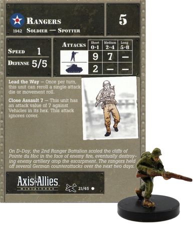 #21 Rangers Reserves Axis & Allies Miniatures Common | TrollAndToad