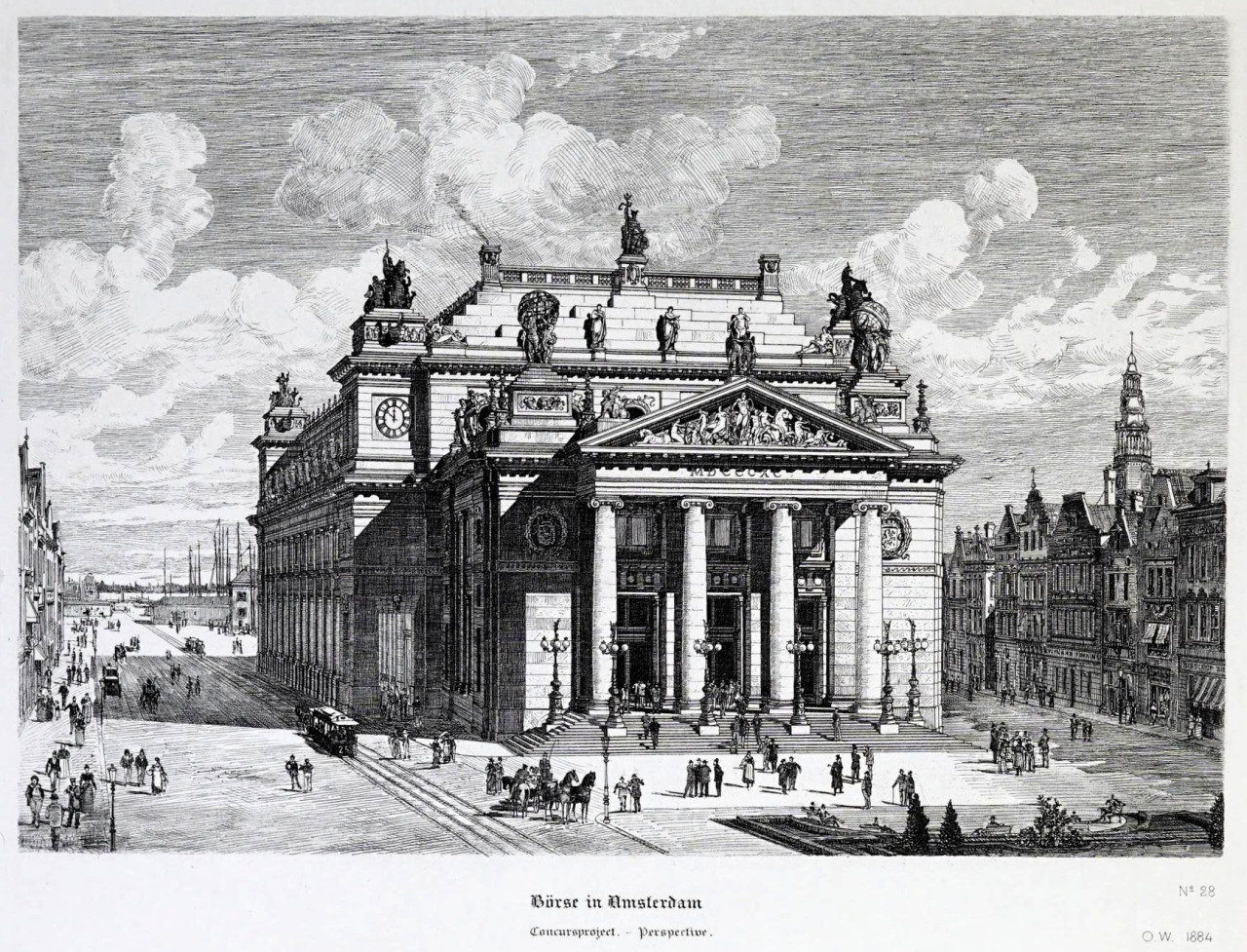 Otto Wagner’s competition design for the stock exchange, Amsterdam