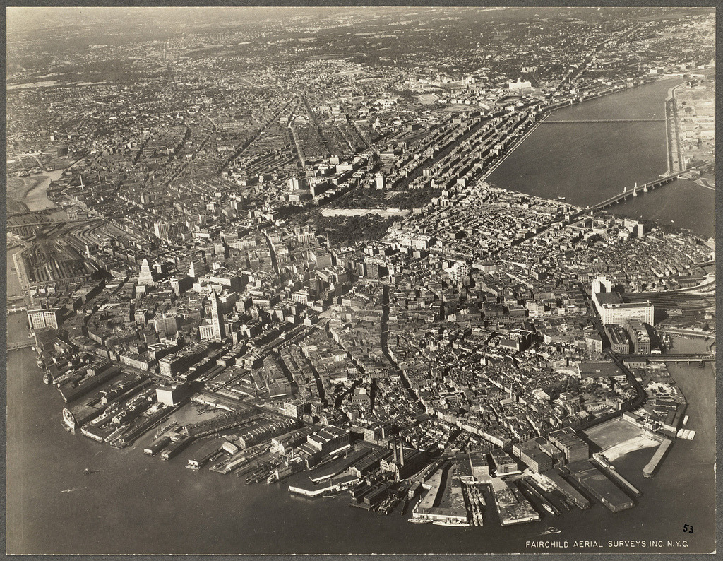 Aerial view of Boston in the 1930s