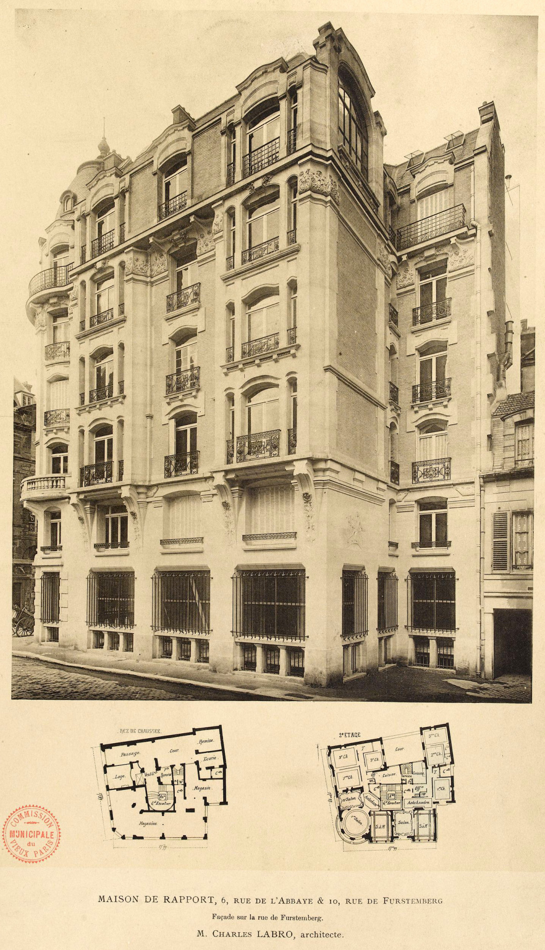 Apartment building on Place de Furstemberg, Paris