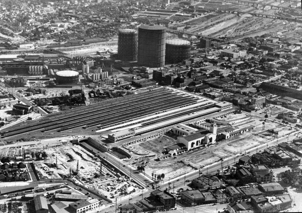 Aerial view of Union Station, Los Angeles