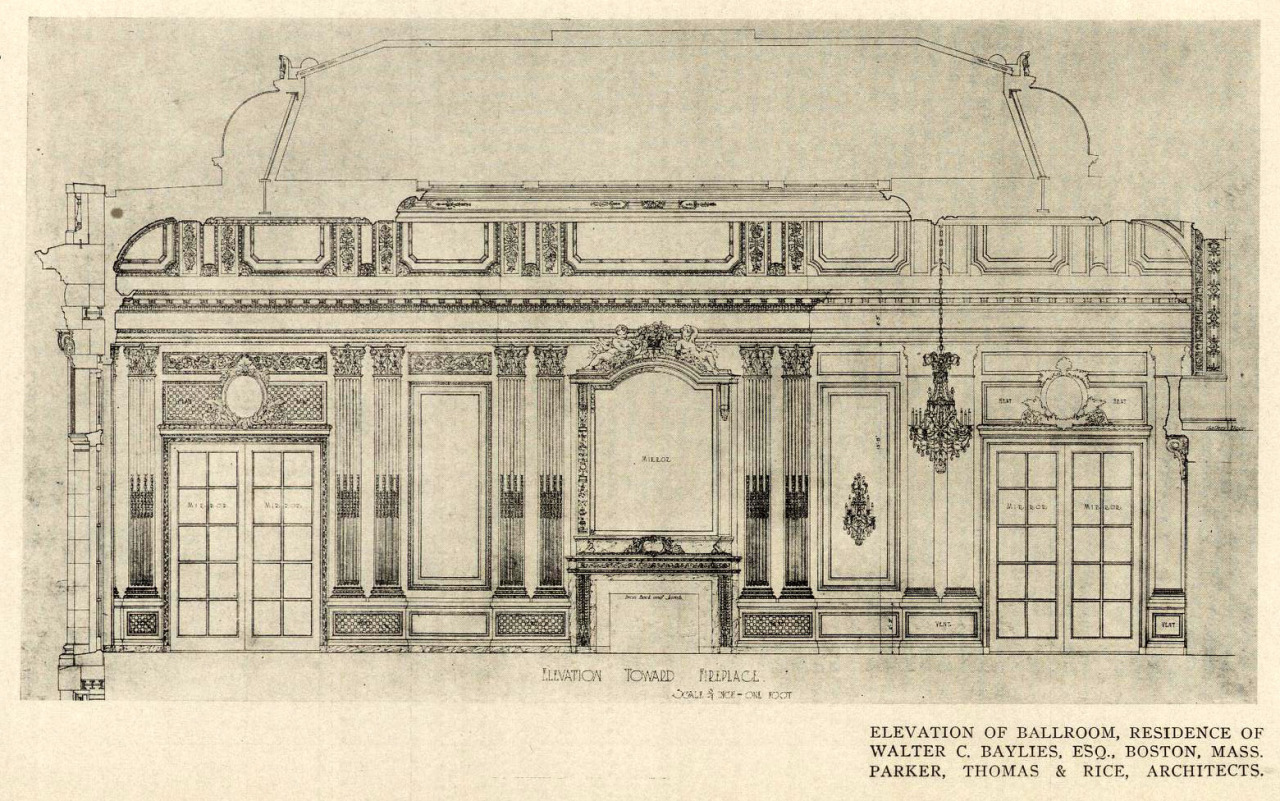 Elevation of the Ballroom of the Baylies Mansion, Boston