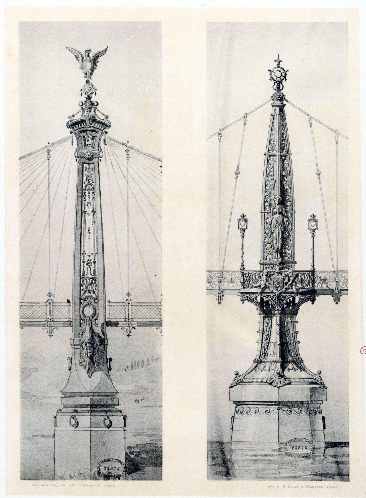 Design for an ornamental bridge, France