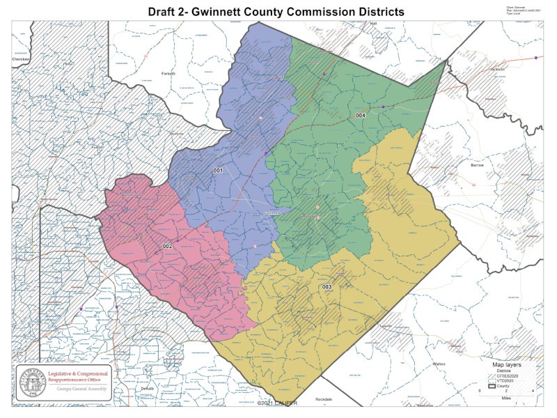 Gwinnett County commissioners approve draft redistricting map ...