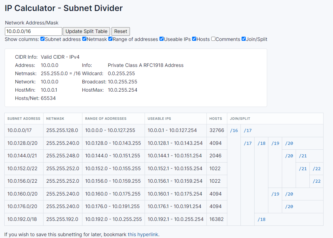 IP Calculator Subnet divider image