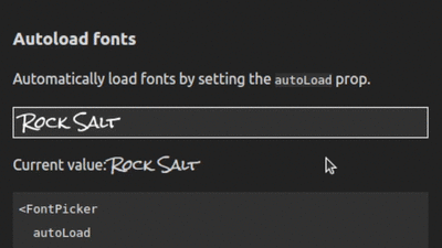 Animation showing the font picker