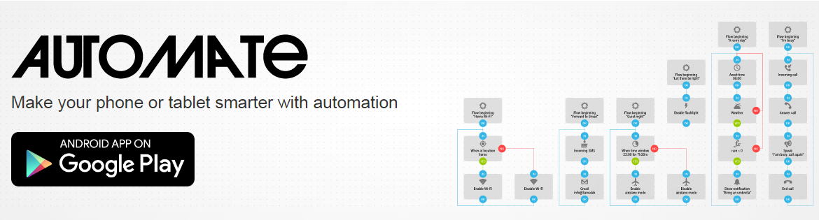 Automate. Make your phone or tablet smarter with automation