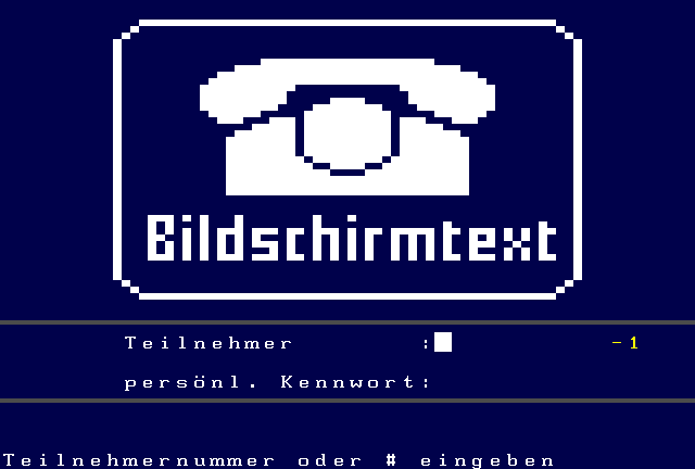 Bildschirmtext Login