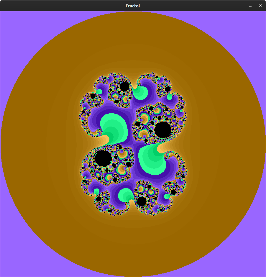 Fractal purple green and yellow Julia