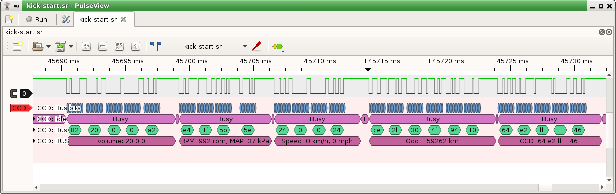 Pulseview with CCD decoder