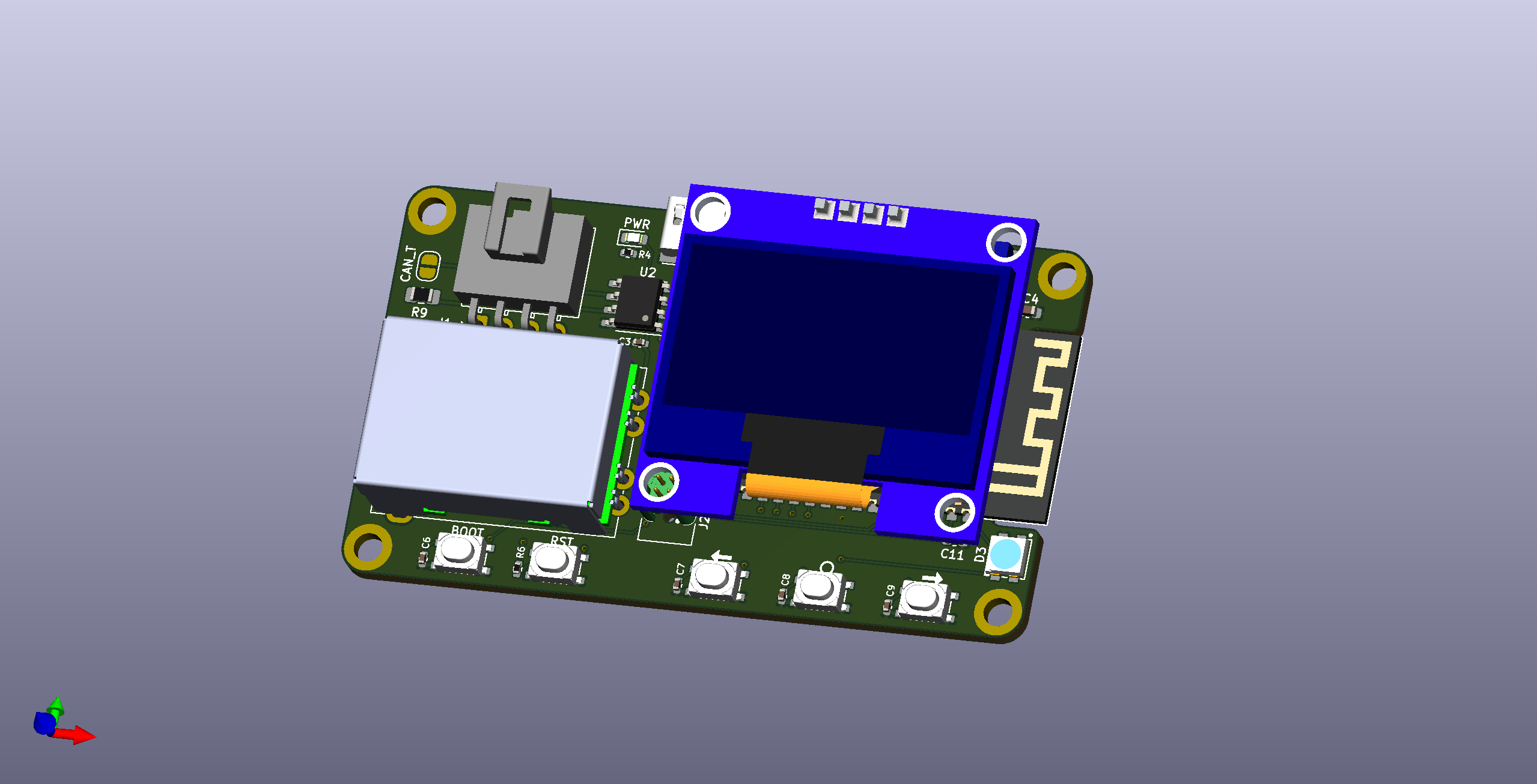 KiCad raytraced board render