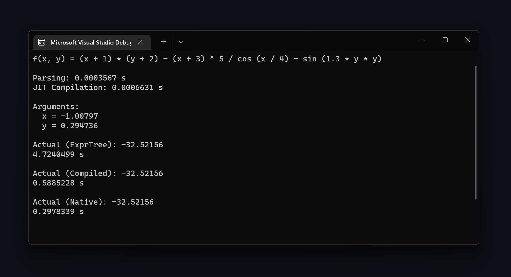 Result on Intel i5-8250U, release mode