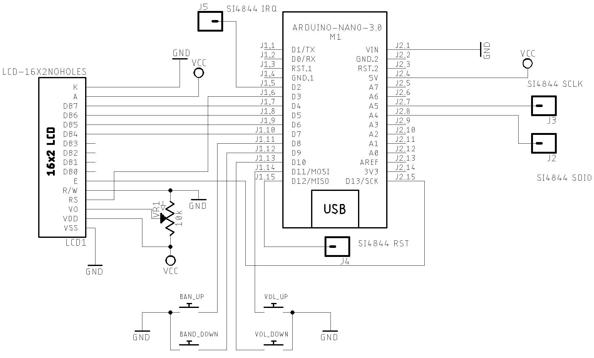 schematic SI4844 LCD16x02