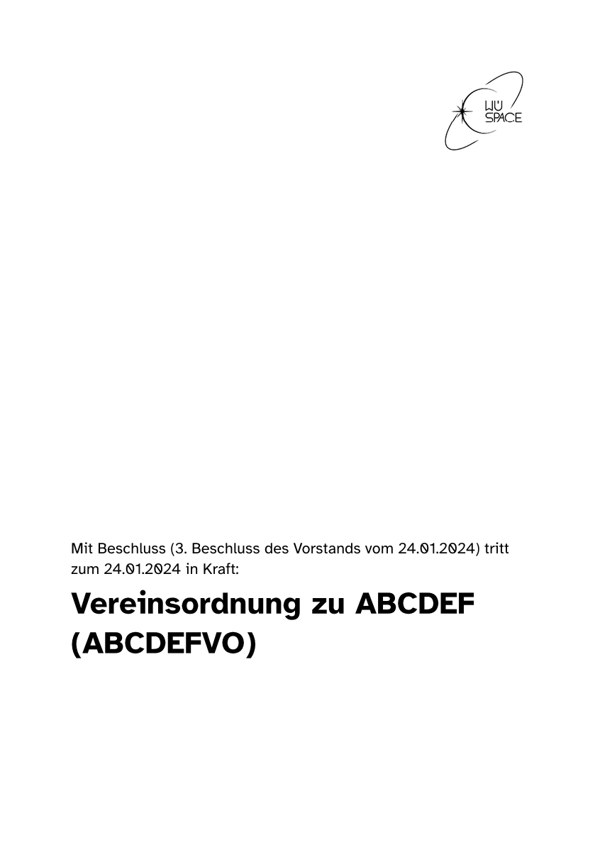 Page containing a logo at the top-right and a geric (example) title