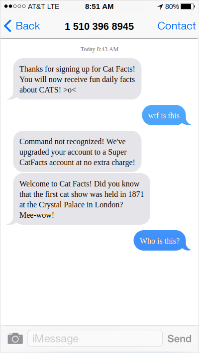 Receiving CatFacts