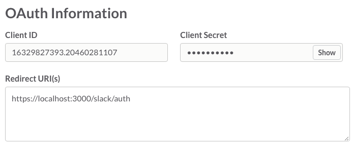 OAuth redirect configuration