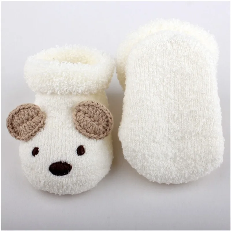 2 Pairs/lot Fashion BABY SOCK Cartoon White Bear Infant Girl Boy Socks ...