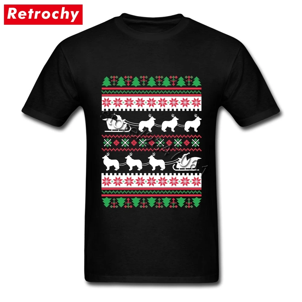 2019 Hot Creative Tee Shirts Shetland Sheepdog Santas