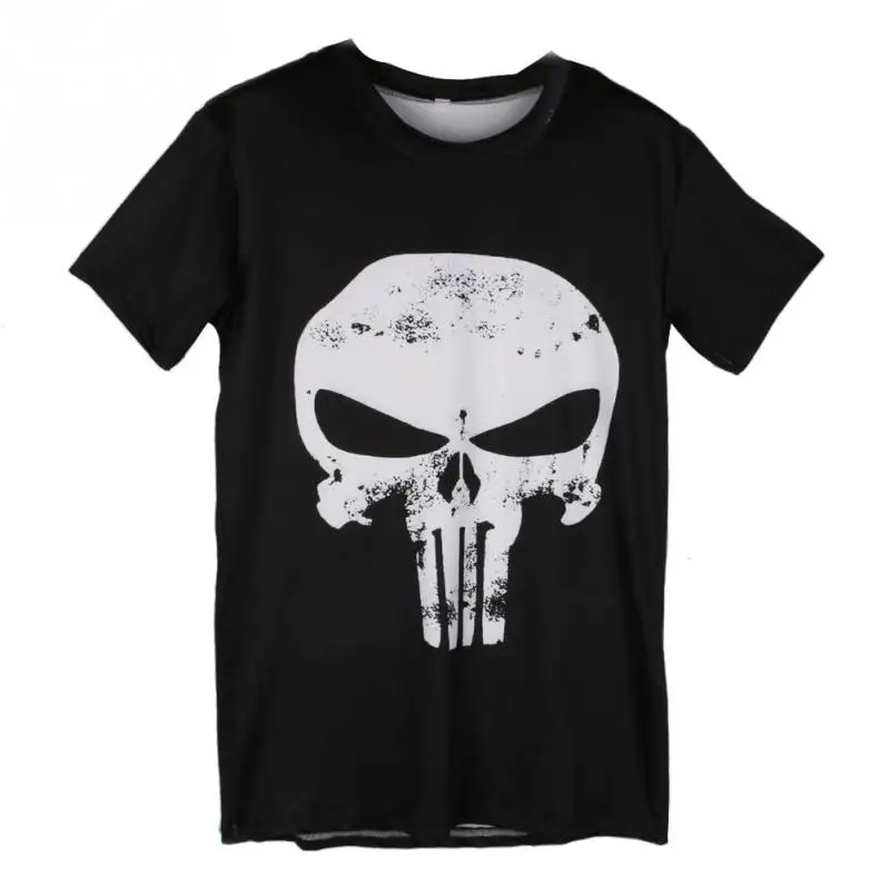 2016 Men's Skull Logo T shirt Short Sleeve Impact Compression Tee Shirt ...