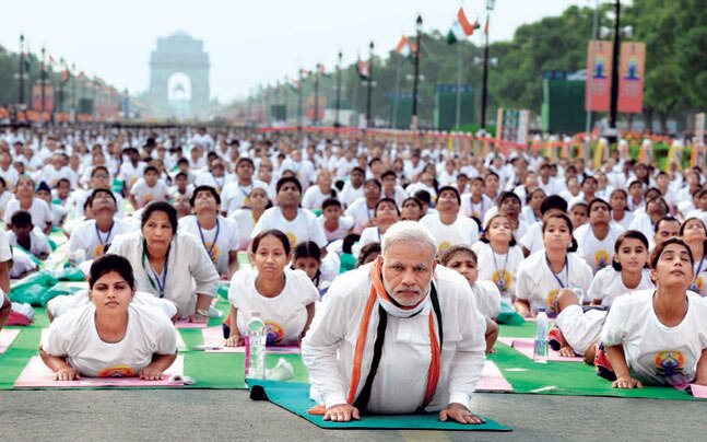 After photo op on Yoga Day, comes the real hard work