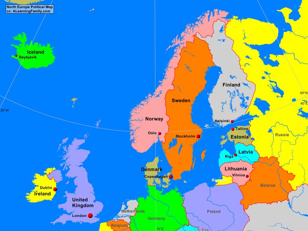 Political Map Of Northern Europe - Benita Rosaline