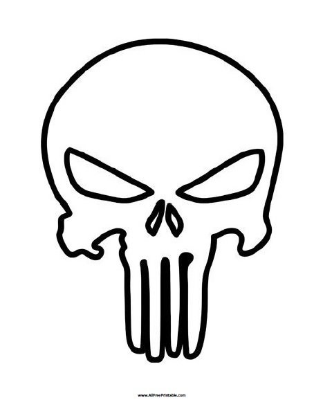 Punisher Skull Coloring Page – Free Printable